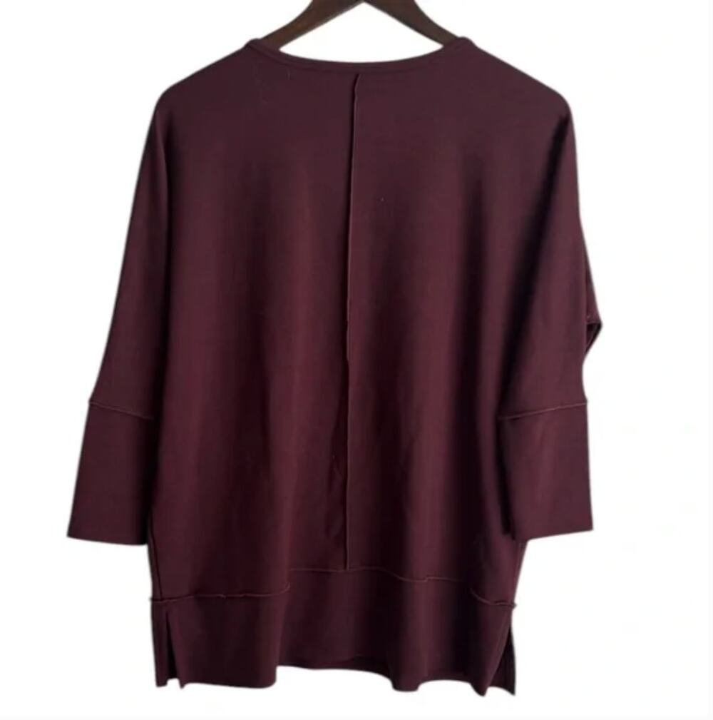 Spanx Perfect Length Sweatshirt Dolman 3/4 Sleeve Pullover